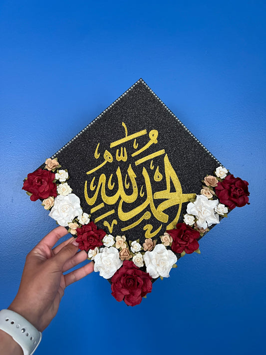 Allhamdullilah Flower Grad Cap
