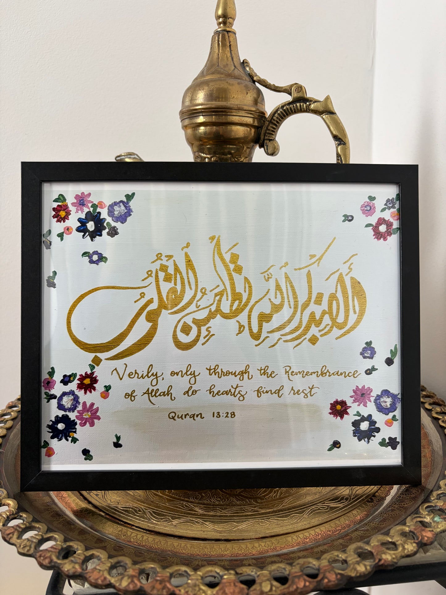 "Hearts Find Rest" Flower Framed Print