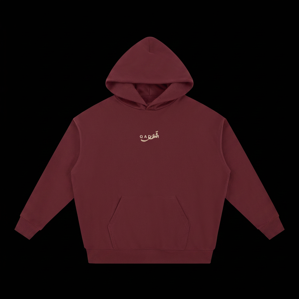 Qadar Dull Red Heavyweight Hoodie