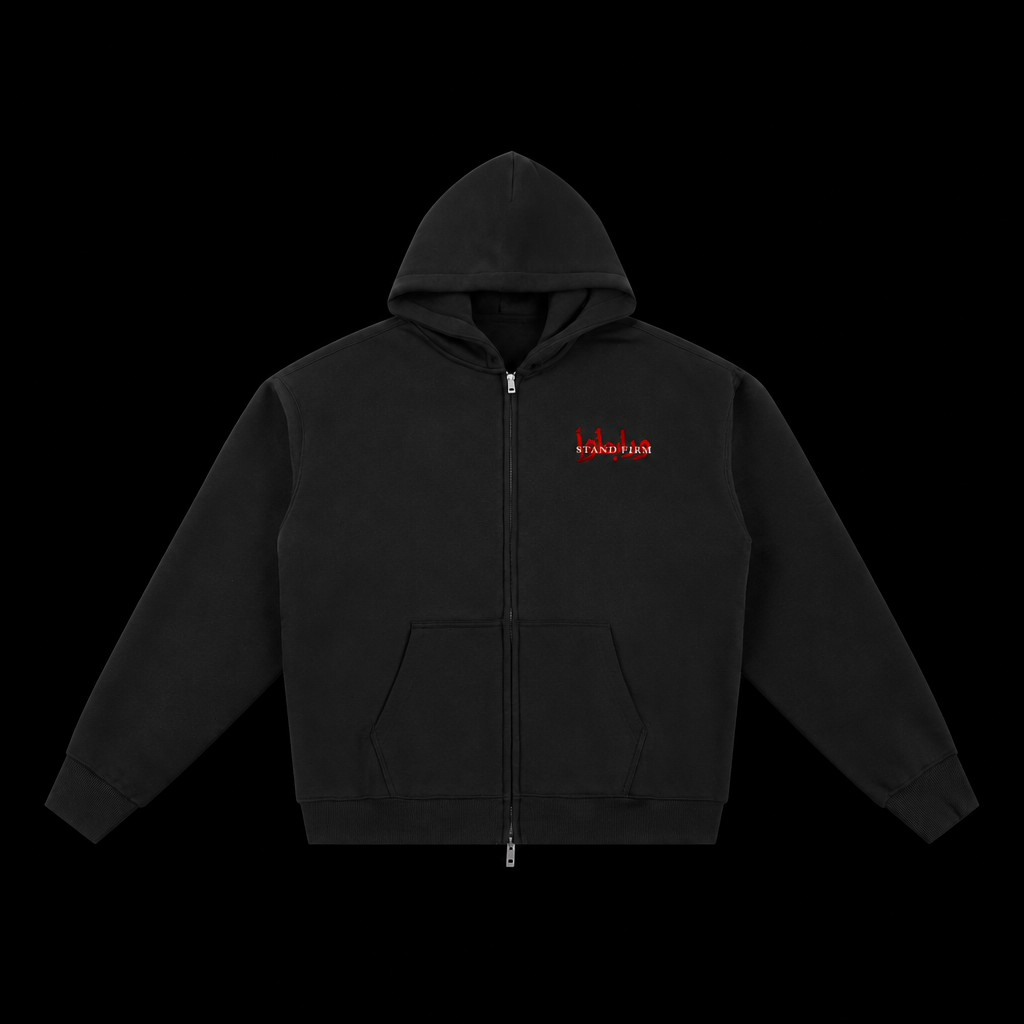 Stand Firm Black Heavyweight Zip-Up
