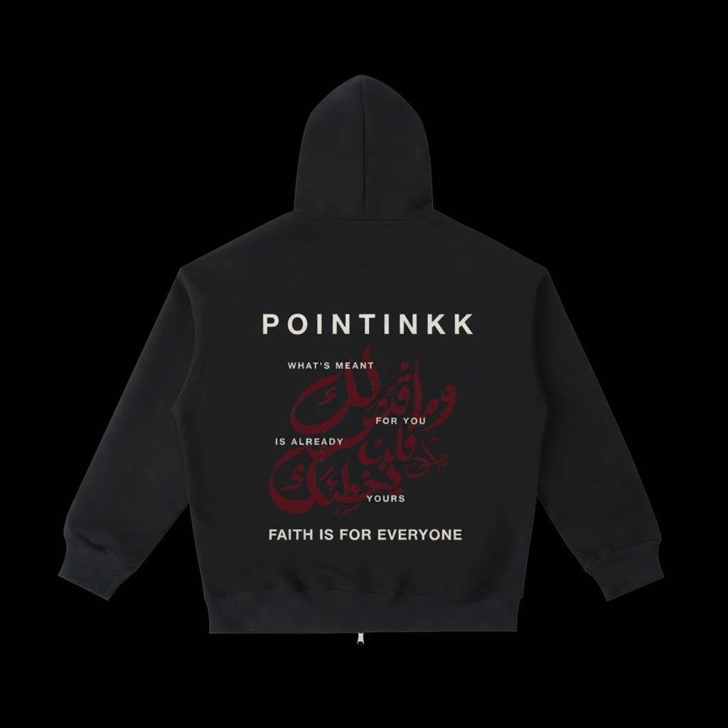Qadar Red Heavyweight Zip-Up Hoodie