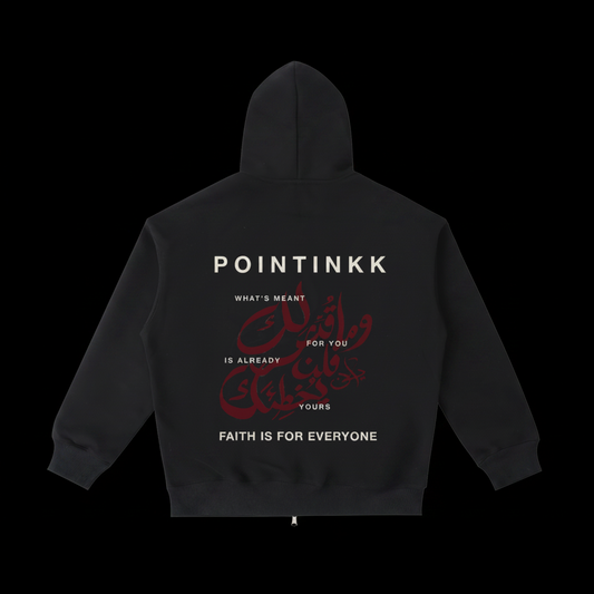 Qadar Red Heavyweight Zip-Up Hoodie